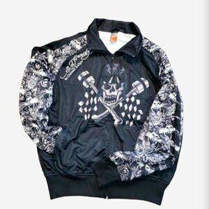 Ed Hardy by Christian Audigier Skull Track Jacket Y2K Tattoo Streetwear Zip-Up